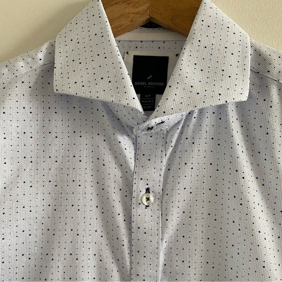 DANIEL HECHTER tip top modern fit non-Iron dot print dress shirt - Picture 6 of 14
